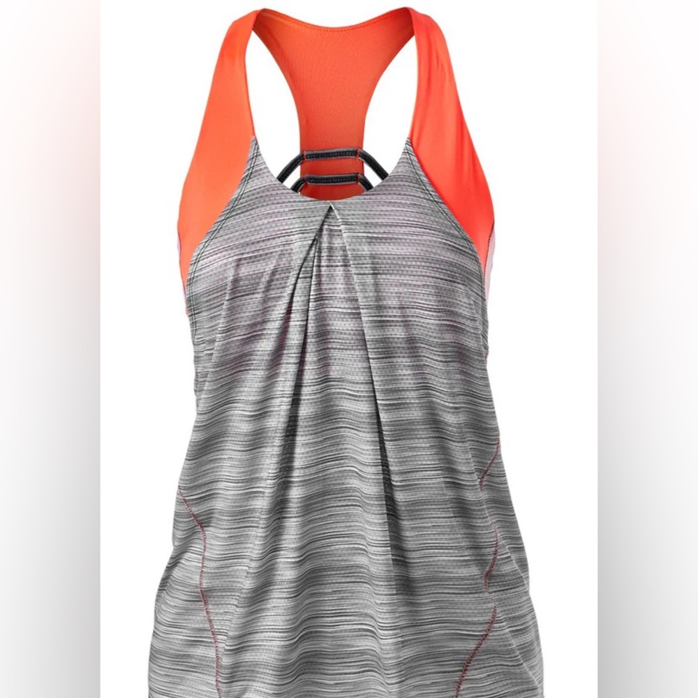 Lucky in Love Women’s Size S (4-6) Gray/Orange activewear Built-In Bra Tank Top